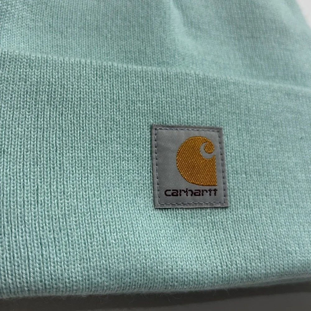 Carhartt Knit Cuffed beanie/watch hat,sewn on logo patch,warm winter,turquoise